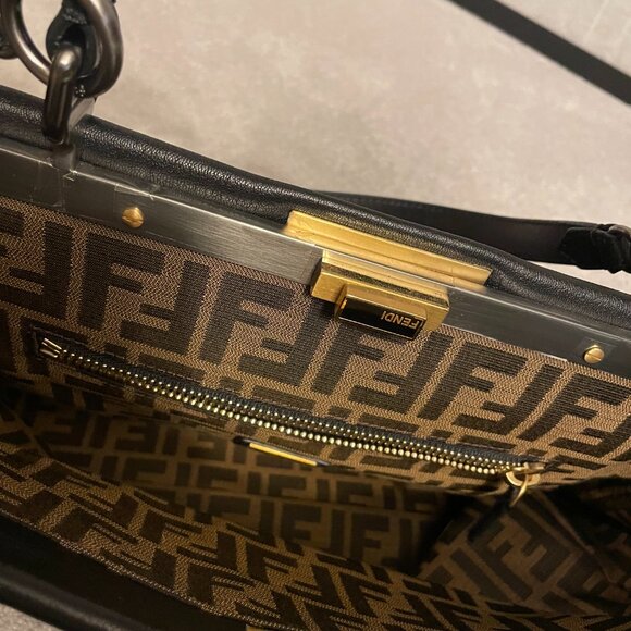 Fendi Goatskin Peekaboo (ISeeU) Satchel - Black - Picture 7 of 16